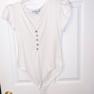 White button down body suit